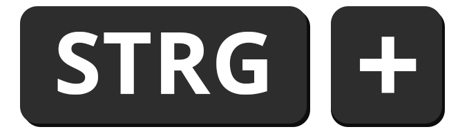 Steuerung Plus um Texte zu vergrößern